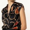 comma Blusenshirt Damen, Schwarz