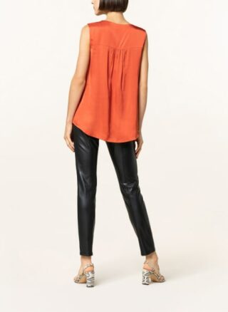 comma Satinshirt Damen, Orange