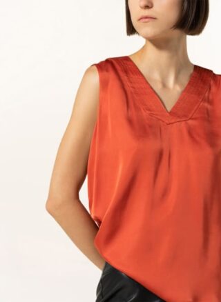 comma Satinshirt Damen, Orange
