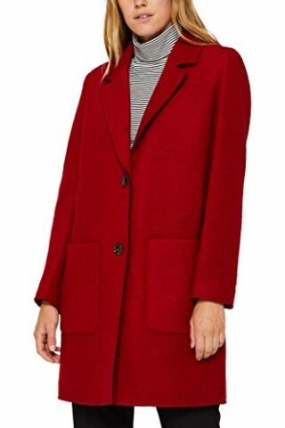 edc by ESPRIT 089Cc1G022 Wollmantel Damen, Rot