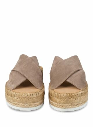 espadrij l'originale Plateau-Pantoletten Damen, Beige