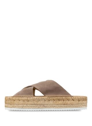 espadrij l'originale Plateau-Pantoletten Damen, Beige