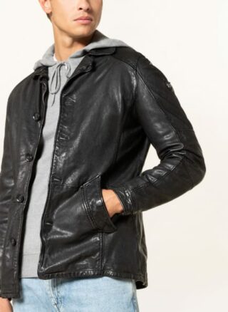 gipsy Crimsum Lederjacke Herren, Schwarz
