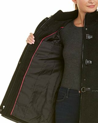 kensie Dufflecoat Damen, Schwarz