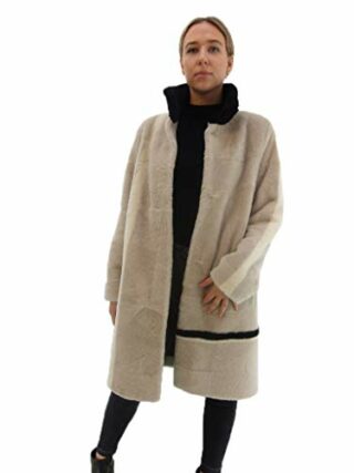 kkdafis Fellmantel Damen, Beige