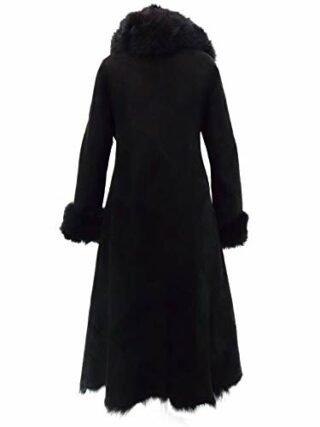 kkdafis Fellmantel Damen, Schwarz