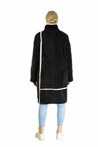 kkdafis Ledermantel Damen, Schwarz