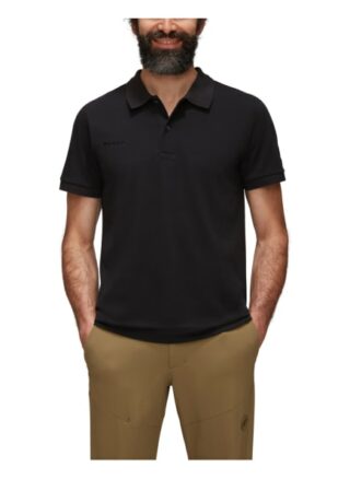 mammut Logo Pique Poloshirt Herren, Schwarz