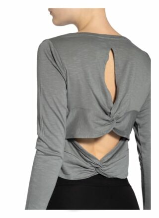mandala Cropped-Longsleeve Longsleeve Damen, Grau