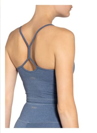 mandala Cropped-Top Basic Yoga Top Damen, Blau