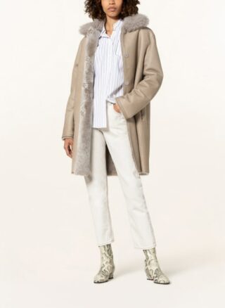 manzoni 24 Lammfellmantel Damen, Beige