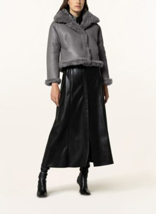 manzoni 24 zum Wenden Lammfelljacke Damen, Grau