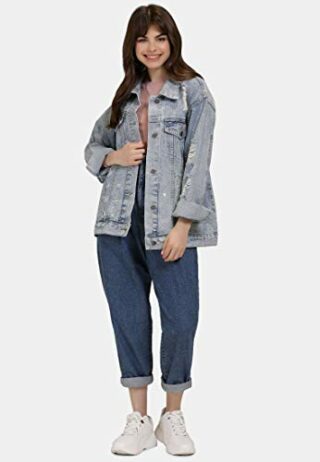 myMo 12316552 Jeansjacke Damen, Blau