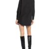 ottod'ame Oversized-Hemdbluse Damen, Schwarz