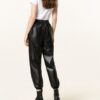 pinko gate1 7/8-Lederhose Damen, Schwarz