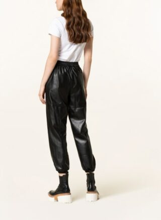 pinko gate1 7/8-Lederhose Damen, Schwarz
