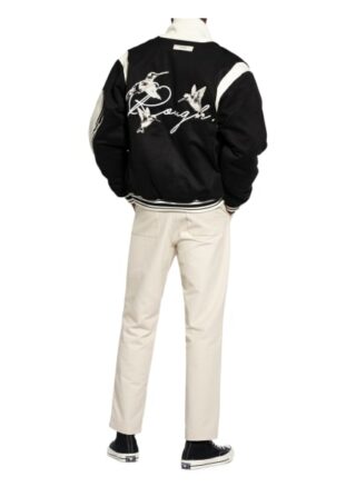 rough. Varsity Blouson Herren, Schwarz