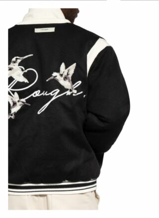 rough. Varsity Blouson Herren, Schwarz
