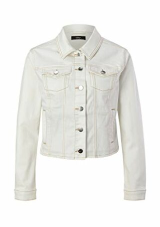 s.Oliver BLACK LABEL Boxy Shape Jeansjacke Damen, Beige