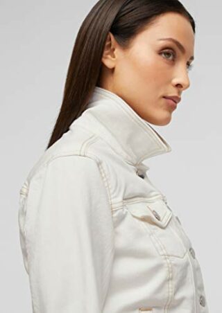 s.Oliver BLACK LABEL Boxy Shape Jeansjacke Damen, Beige