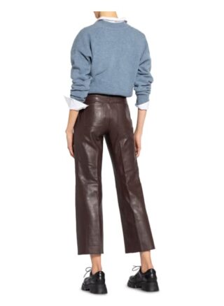 sandro 7/8-Lederhose Damen, Braun