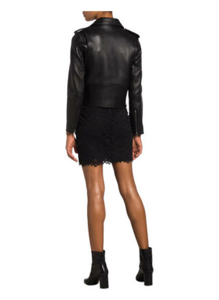 sandro Lederjacke Damen, Schwarz
