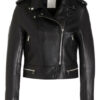 sandro Lederjacke Damen, Schwarz