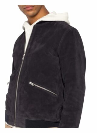 sandro Lederjacke Herren, Blau
