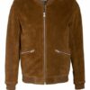 sandro Lederjacke Herren, Braun