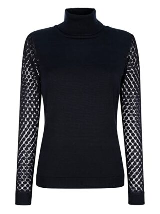 Alba Moda Rollkragen Pullover Damen, Blau