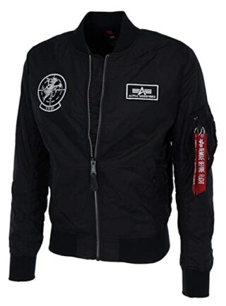 Alpha Industries MA-1 TT Glow Bomberjacke Herren, Schwarz