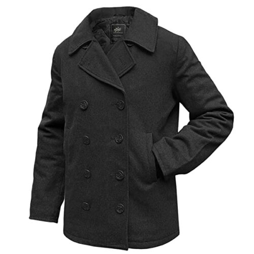 Alpha Industries Pea USN Dufflecoat Herren, Schwarz