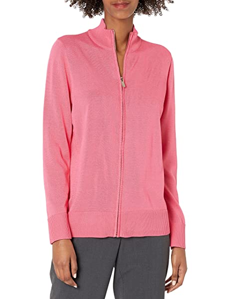 Anne Klein Zip Front Strickjacke Damen, Beige Anne Klein Zip Front Strickjacke Damen, Beige