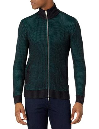 Armani Exchange Grid Textured Strickjacke Herren, Blau