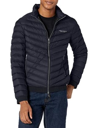 Armani Exchange Hooded Quilted Steppjacke Herren, Blau