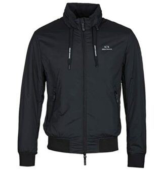 Armani Exchange Long String Bomberjacke Herren, Schwarz
