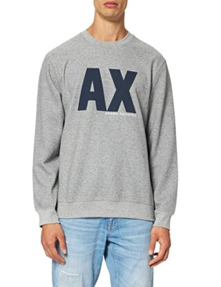 Armani Exchange Macro Contrast Logo Pullover Herren, Grau