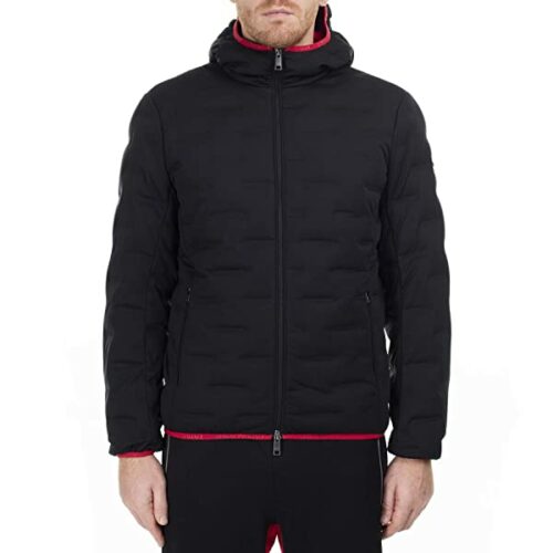 Armani Exchange Zip Up Daunenjacke Herren, Schwarz