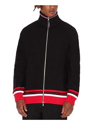 Armani Exchange Zip Up Strickjacke Herren, Schwarz