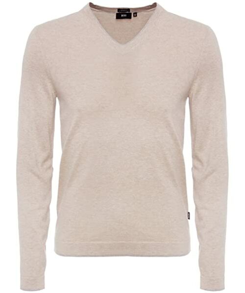 BOSS Gerion V-Ausschnitt Pullover Herren, Beige