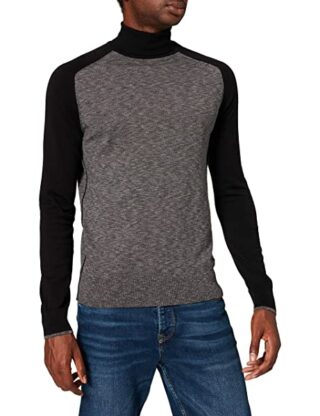 BOSS Kamniore Rollkragen Strickpullover Herren, Grau