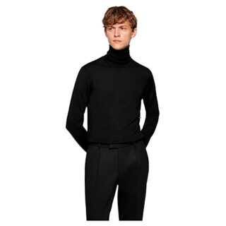 BOSS Musso-P Rollkragen Pullover Herren, Schwarz