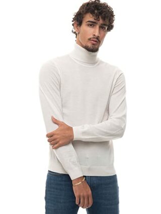 BOSS Musso Rollkragen Pullover Herren, Weiß