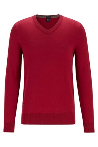 BOSS Pacello-L V-Ausschnitt Pullover Herren, Rot