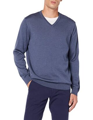 BRAX Vico V-Ausschnitt Pullover Herren, Blau