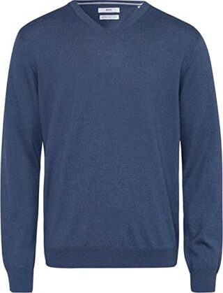 BRAX Vico V-Ausschnitt Pullover Herren, Blau
