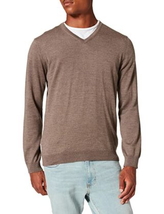 BRAX Vico V-Ausschnitt Pullover Herren, Braun