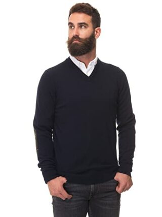 Barbour V-Ausschnitt Pullover Herren, Blau