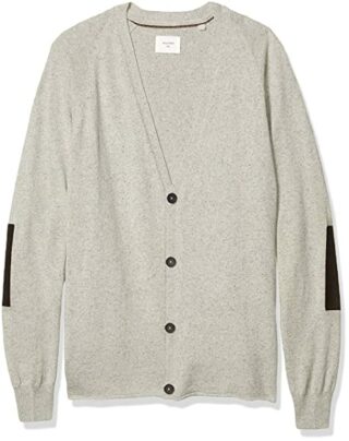 Billy Reid Silk Saddle Crew Cardigan Herren, Grau