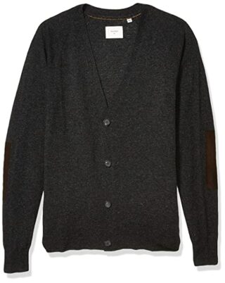 Billy Reid Silk Saddle Crew Cardigan Herren, Schwarz